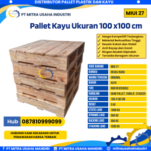 Pallet Kayu Bekas/Baru Ukuran 100x100 cm Warna Original - MITRA27