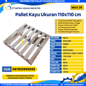 Pallet Kayu Bekas/Baru Ukuran 110x110 cm Warna Original - MITRA28