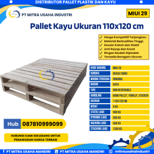 Pallet Kayu Bekas/Baru Ukuran 110x120 cm Warna Original - MITRA29