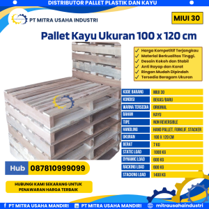 Pallet Kayu Bekas/Baru Ukuran 100x120 cm Warna Original - MITRA30