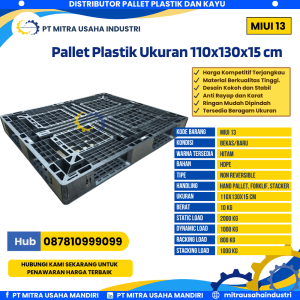 Pallet Plastik Bekas/Baru Ukuran 110x130x15 cm Warna Hitam - MITRA13