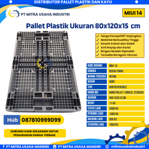 Pallet Plastik Bekas/Baru Ukuran 80x120x15 cm Warna Hitam - MITRA14