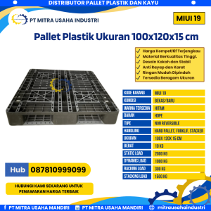 Pallet Plastik Bekas/Baru Ukuran 100x120x15 cm Warna Hitam - MITRA19