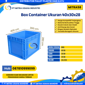 Box Kontainer Baru Ukuran 40x30x28 cm Warna Biru - MITRA58