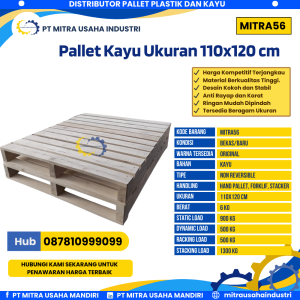 Pallet Kayu Baru Ukuran 110x120x12 cm Warna Original - MITRA56