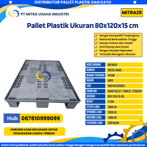 Pallet Plastik Bekas/Baru Ukuran 80x120x15 cm Warna Hitam - MITRA29