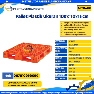 Pallet Plastik Bekas/Baru Ukuran 100x110x15 cm Warna Orange - MITRA30