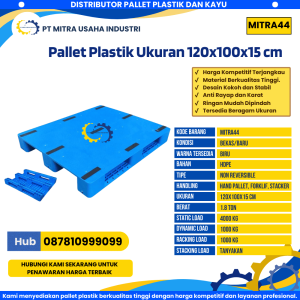 Pallet Plastik Bekas/Baru Ukuran 120x100x15 cm Warna Hitam - MITRA44