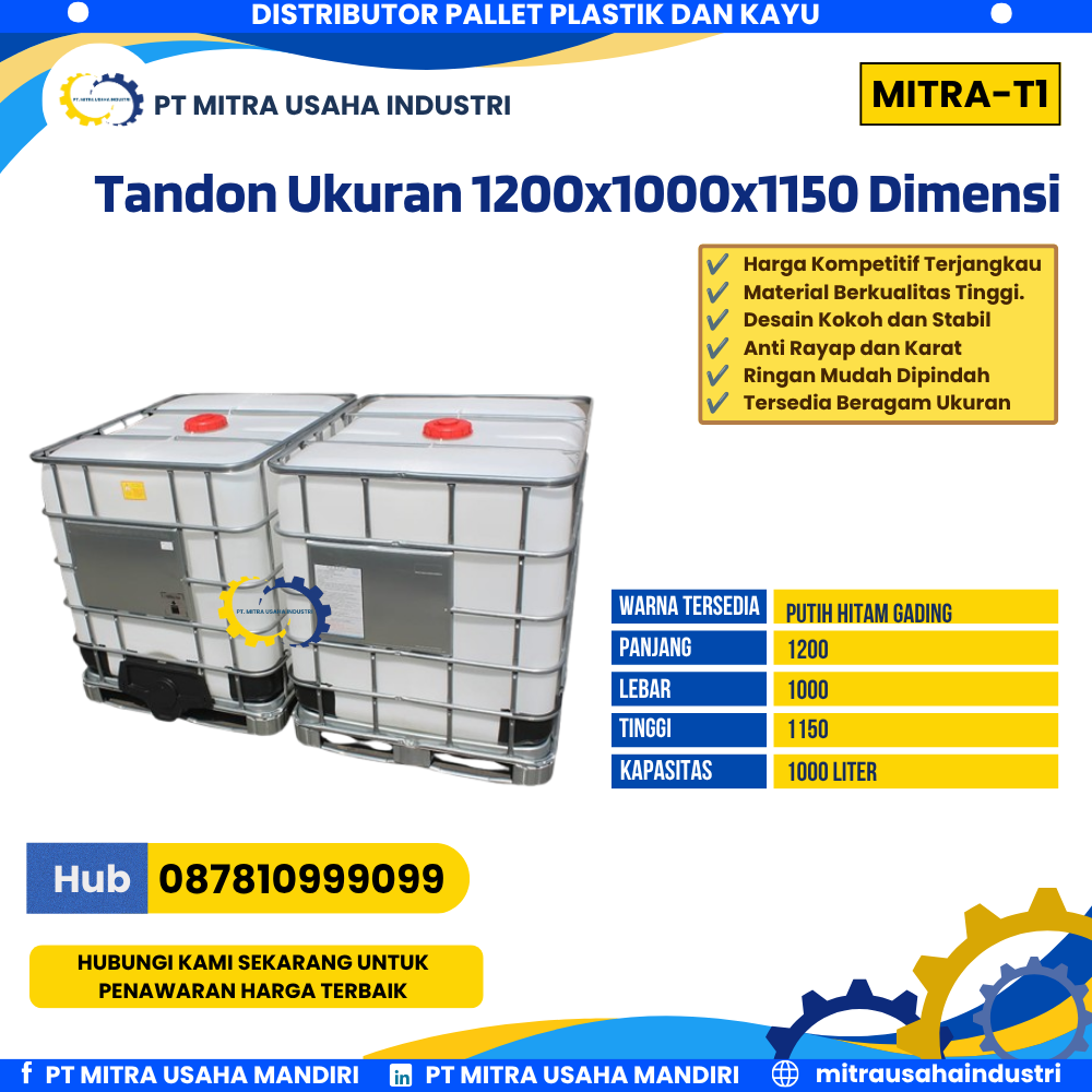 Kempu/toren Bekas & Baru Ukuran x1200x1000 mm - MITRA-TN01 - Putih